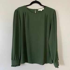 NWT LOFT Blouse with Long Sleeve Cuff Detail